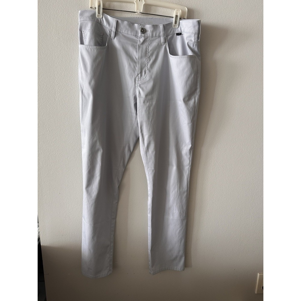 TravisMathew Pants Mens 36 Light Gray Stretch Golf 5 Pocket Performance Flaw